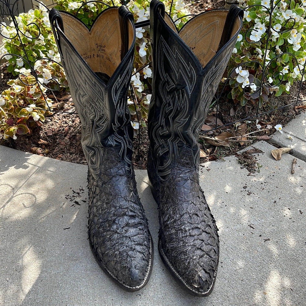 Rare Vintage Tony Lama sea Bass Cowboy Boots size 10 1/2D